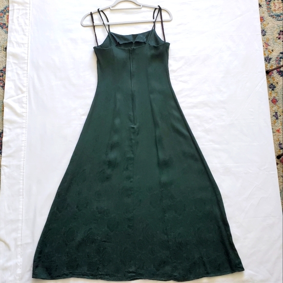 Vintage Forest Green Patterned Dress - Picture 2 of 5